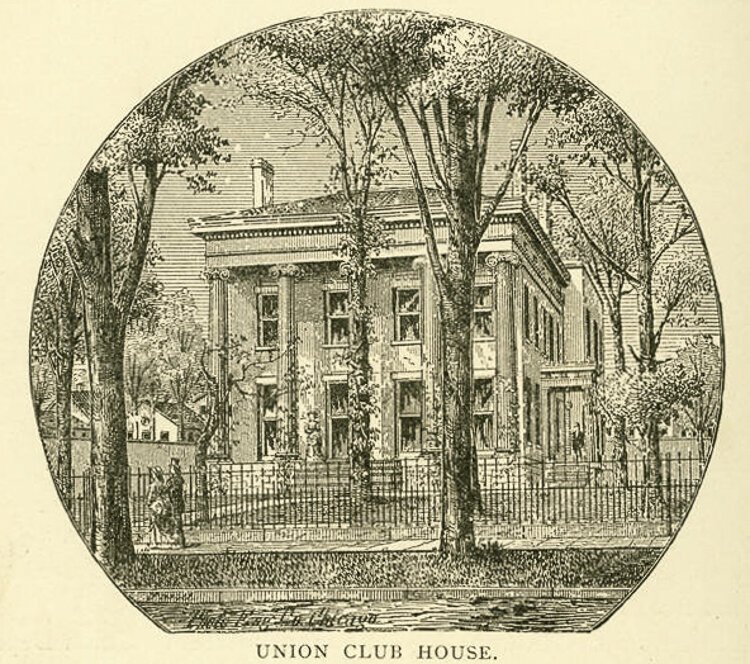 工会会所雕刻插图由Wm。佩恩,1876