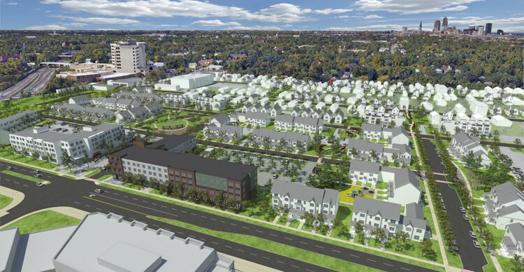 创新广场将在以前大部分空置的土地上建造500套新住宅。