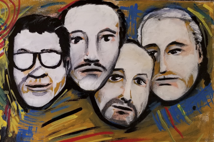渲染拉维拉的历史，(左-右Cesi Castro, Nelson Cintron Sr，法官Jose Villanueva和Jose Feliciano Sr。